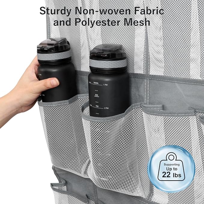 F-color Over the Door Organizer for Cruise - 24-Pocket Hanging Organizer | Tool-Free Mount with 4 Metal Hooks, See-Through Mesh Pockets, Lightweight & Foldable, Space-Saving for Travel and Daily Use
