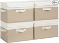 GRANNY SAYS Storage Bins with Lids, Decorative Storage Boxes, Clothes Stoarge Bins, Shelf Baskets, Closet Storage Bins for Clothing, Collapsible Storage and Organization, 4-Pack