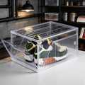 XX-Large Shoe Sneaker Storage Boxes for Size 14, Stackable & Thicken Clear Plastic Shoe Organizers 1Pack for Entryway Closet Under Bed, Shoe Storage Cabinets Container Display Case w/ Magnetic Door