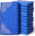 YUA Microfiber Cleaning Cloth 12 Pack,Microfiber Towels Cleaning,Microfiber Towels for Cars,Absorbent Dish Washing Cloth,Reusable Cleaning Cloths Lint Free (Blue Corner Flower)