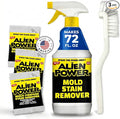 Alien Power 72 OZ Instant Stain Remover Spray for Black Mold and Mildew | All Purpose No-Scrub Cleaner for Bathroom & Household Surfaces, Tiles, Wall & Washing Machines - 3 Packets (Makes 72 Fl Oz)