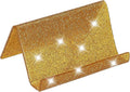 PATIKIL Business Card Holder for Desk, Acrylic Business Card Holders Shine Card Stand Organizer Cards Display for Office Exhibition, Gold Tone