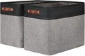 DULLEMELO Extra Large Storage Baskets, Fabric Storage Bins for Organizing Shelves Nursery Toys Books, Closet Baskets and Bins with Handles, Black&Grey, 2-Pack