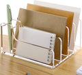 SANRUI Acrylic Mail Organizer, 5 Compartments File Holder for Desk,Letter Sorter with Pen Holder,Desk Organizers and Accessories,Clear Cute Mail Sorter