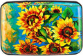 Credit Card Holder, Metal Card Wallet RFID Blocking Mini Slim Aluminum Business Hard Card Case for Women Men (Sunflowers)