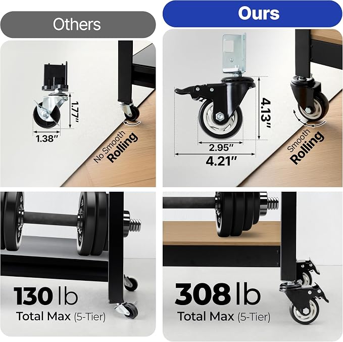 HOMEDANT House 36.2" W 5 Tier Heavy Duty Garage Shelving Adjustable Metal Rack Storage Shelves Standing Shelf Unit Organizers Pantry Closet Office Black 2Pack