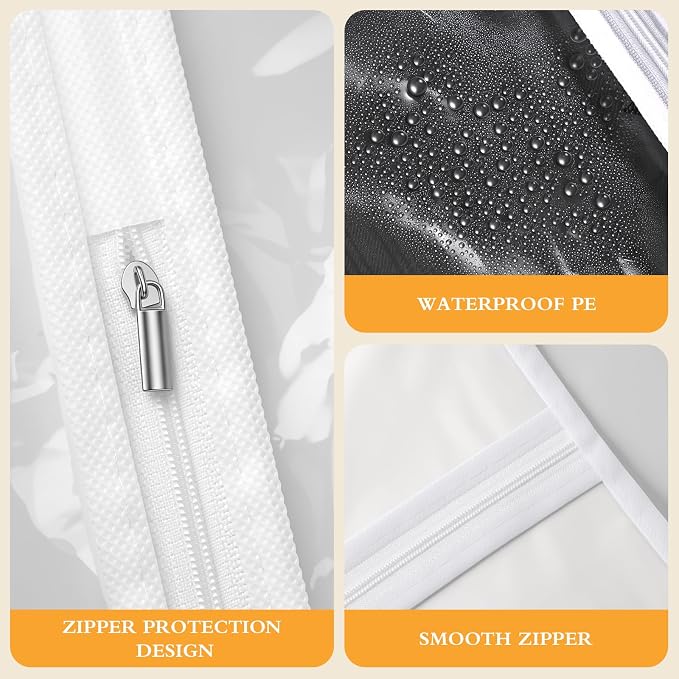 20 Pack Clear Garment Bag, PEVA Hanging Clothes Cover, 24"x43" Suit Dress Bag for Closet Storage Travel