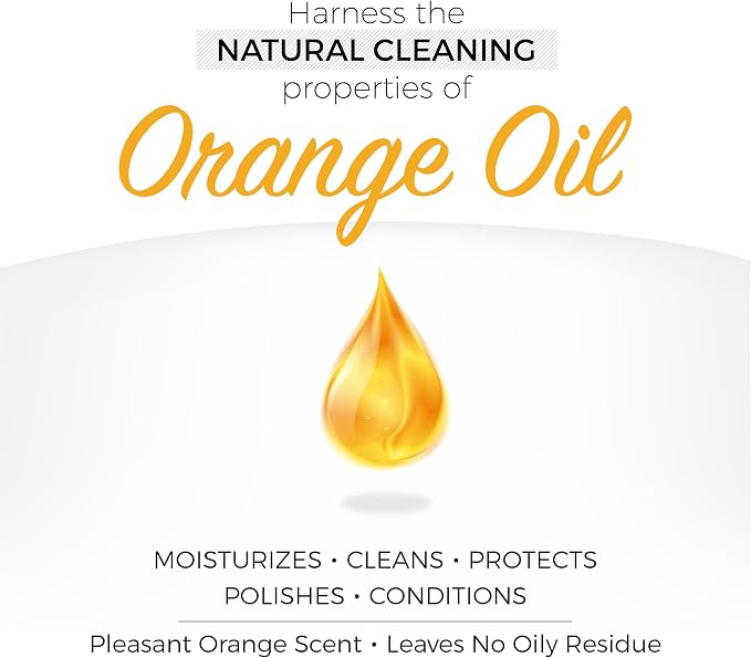 Touch Of Oranges Wood Cleaner & Polish Spray Real Orange Oil Luster Finish, Clean Kitchen Cabinets, Hardwood Floor and All Wood, Restorer, Conditioner - (1 Gallon)