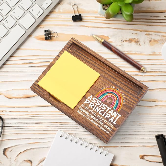 Assistant Principal Appreciation Gift Sticky Note Holder, Thank You Encouragement Desk Accessory for Teacher Coworker, Principal Appreciation Week Office Desk Item TZP180