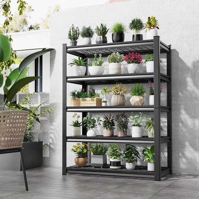 72"Hx59"Wx20"DGarage Shelving-2500 lbs 5 Tier Storage Shelves,Adjustable Heavy Duty Metal Shelving Unit and Storage Large Wire Rack,Utility Steel Shelf for Warehouse Industrial Pantry Basement