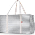 LHZK 2 Pack Extra Large Utility Tote Bag with Metal Wire Frame and the Sides Rinforced, Extra Large Tote Bag with Handle for Pool Beach Laundry Storage (Gray)