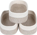 CubesLand Baskets for Shelves Storage,Cube Shelf Closet Storage Bins Set 3 | Long-lasting &Skin-friendly Toy Basket Bin,Stylish Room Decor Basket,Woven Off White/Light Brown