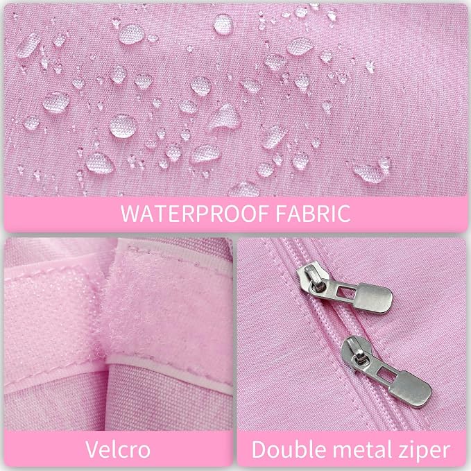 Limoomil 6" Gusseted Waterproof Garment Bag for Travel, 43" Tear Resistance Suit Bag for Men Travel for Suits, Tuxedos, Coats, Uniform. (pink, 42")