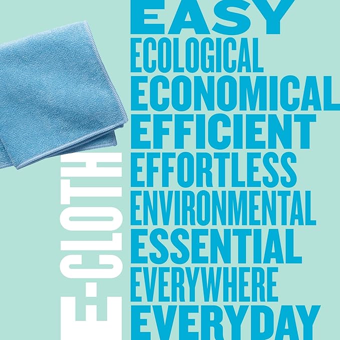 E-Cloth Microfiber Cloth, World's Leading Premium Microfiber Cleaning Cloth, Twice as Durable as Competition, 1 Year Guarantee, Ideal for Kitchen, Countertops, Sinks, and Bathrooms, Blue, 1 Pack