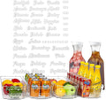 Mintitude Fridge Labels for Food Storage Containers, Preprinted White Script Clear Stickers for Easy Organization in Fridge, Freezer and Pantry Water& Oil Resistant