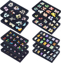 12 Pack Velvet Jewelry Drawer Organizer Trays Stackable Jewelry Storage Inserts Set Jewelry Tray for Earring Necklace Rings Bracelet with Removable Dividers for Dresser & Vanity,Black