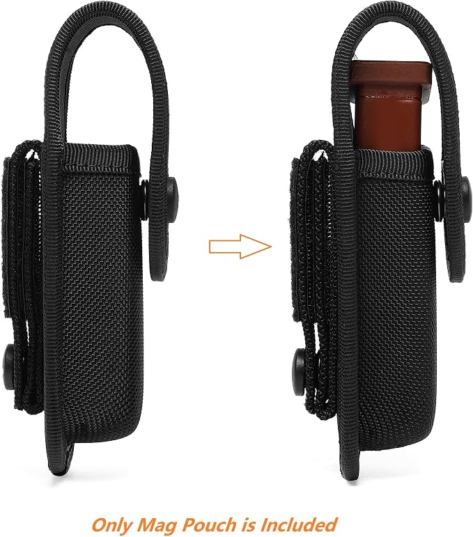 TACNEX Single/Double Magazine Pouch Duty Belt Nylon Mag Holder Pistol Mag MOLLE Holster Carry Case Compatible w/Double & Single Stack Magazines .380, 9mm & 40 Cal for Glock H&K Ruger S&W M&P Walther