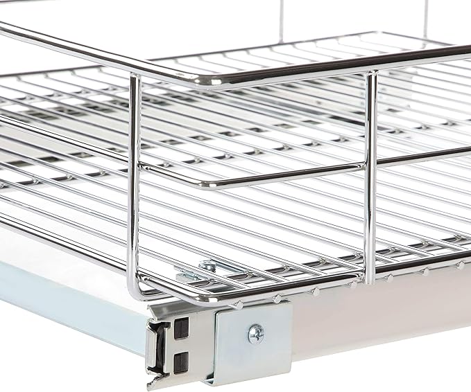 Home Zone Living Pull Out Kitchen Cabinet Organizer with Slide Out Drawer for Space Saving Storage, 20” W x 21” L