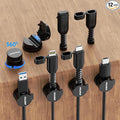 6 Desktop Cord Organizer Magnetic Spring Cable Clips Rotatable Cord Holder 2 Charging Cord Protecors for Nightstand Phone Charger Organizer Computer Desk Cable Management Appliance Adhesive Wire Strap
