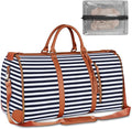 Ytonet Large Convertible Garment Bags for Travel, Waterproof Carry On Duffle Bag with Shoe Pouch, 2 in 1 Hanging Suitcase Suit Travel Bags, Gifts for Women, Royal Blue Stripe