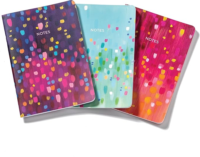 High Note Colorful Composition Notebook Journal, 3 Pack, 5.75" x 8.25", 64 Wide Ruled Pages, Small Notebooks for School, Journaling, Writing, Planner, by Sarah Coey
