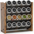 NESAPTO Spice Rack Organizer for Cabinet, Wood 4-Tier Vertical Seasoning Organizer, Wall Mount or Countertop Spice Shelf, Holds 20 Jars (No Jars Included), 10.3" W x 10.3" H