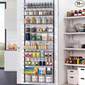 ElegantArray 10-Tier Pantry Door Organizer, Black | Over The Door Rack, Hanging Spice Rack Shelves, Kitchen & Bathroom Storage, Home Office & Laundry Room