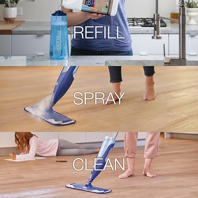 Bona Hardwood Floor Cleaner Refill - 128 fl oz - Unscented | Refill for Bona Spray Mops and Spray Bottles - Residue-Free Floor Cleaning Solution for Wood Floors