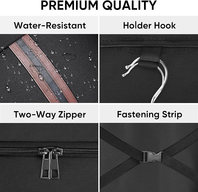 BALEINE Travel Garment Bag, Travel Suit Bag for Men, Water Resistant Carry on Garment Bag for Hanging Clothes, Garment Duffel Bag for Travel Business (Black, 42")