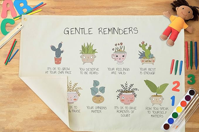 Classroom Wall Flag Decor-Teacher Gift-Inspirational Back to School Wall Banner Decor-Gentle Reminders-Hanging Rectangular Canvas Banner for Classroom Teacher Office Reading Corner