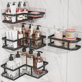 Youvip Shower Caddy Corner No Drilling-Adhesive, Shower Shelves-Rustproof | Organizer for Dorm. Black, 4-Pack - with Soap Holder