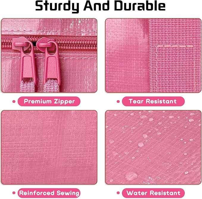 4Pack Extra-Large portable Moving Bag, foldable storage bags, suitable for moving, packing and organizing. Waterproof and reusable laundry travel bags, used for storing clothes, toys and bedding.