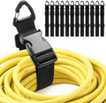 12 Pack 17 Inch Adjustable Extension Cord Holder Organizer with Triangle Clips for Garage Organization and Storage Heavy Duty Extension Cord Hanger for Men Workshop (Black)