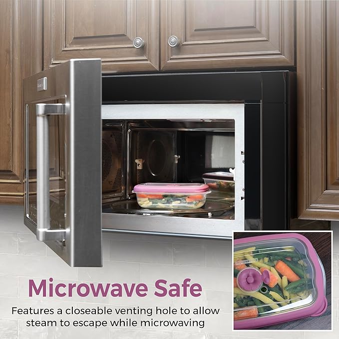 Tribello Freezer To Microwave 53oz Food Storage Containers With Airtight Lids, Microwave safe with Steam Vents lids, On The Go Meal Prob Lunch Containers - Dishwasher Safe, BPA-Free 6.7-Cup