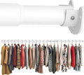 Metal Closet Rod 1.3" Heavy Duty Adjustable Hanging Rod 17-63 Inch | White, Stainless Steel, 1.3 Inch Diameter, Wall Brackets Included, For Hanging Clothes, Walk-In Closets, Laundry Rooms