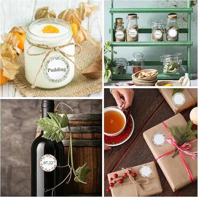 600 Pcs 2" Floral Easter Gift Label Tags Stickers, Canning Labels for Jar Flower Stickers for Jars Lids Spice Labels Bottle Label with 3 Pattern Designs