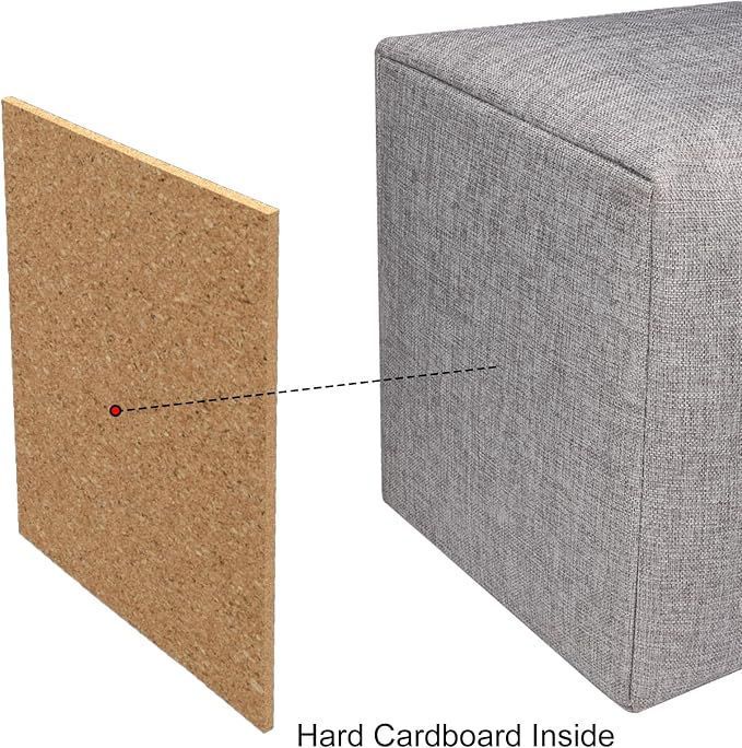 Univivi Foldable Storage Basket Fabric 13 inch Cube Storage Bins with Hard Bottom &Sturdy Handles Storage Cube for Shelf Closet Home (Grey , 4-Pack) | 13x13 Inch Hard Bottom Cube Storage Bins, Foldable Storage Basket for Home Closet Shelf