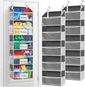 Ofiray-home 2P 5Tiers Over Door Organizer,Weekly Clothes Organizer for Kids | 5 clear PVC front pockets, 10 mesh side pockets, weekly outfit planner, for kids, dorm, entryway, RV, 50 lbs capacity