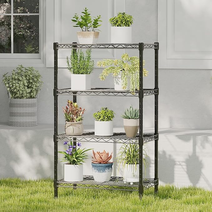 DUMOS 5-Tier Metal Storage Shelves, 23" W Adjustable Standing Storage Rack Shelf, Heavy Duty Steel Shelving Unit Organizers for Kitchen Bathroom Pantry Garage, 23.3" Wx13.4 Dx60 H