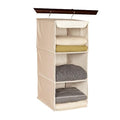 Richards Homewares 3 Shelf Sweater Organizer, 10"W X 15" D X 24" H-Canvas/Natural