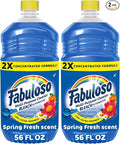 Fabuloso Multi-Purpose Cleaner and Floor Cleaner, 2X Concentrated Formula, Long-Lasting Freshness, Spring Fresh Scent, 56 oz (Pack of 2)