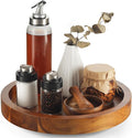 TIDITA 13" Acacia Wood Lazy Susan Organizer for Cabinet - Round Lazy Susans Turntable for Countertop - Wooden Kitchen Rotating Storage Food Bin Container for Centerpiece Table, Spices, Pantry