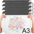 20pcs Mesh Zipper Pouch Bags A4 Mesh Bags for Classroom Organization, Waterproof Document Zipper Pouches for Cosmetics, Travel Storage File Bags for Office Supplie (Black-A3-20PCS)