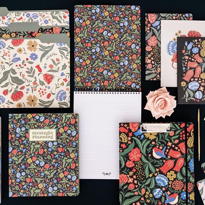 Steel Mill & Co Large Top Spiral Notebook College Ruled, 11" x 8.5" with Artist-Designed Cover and 160 Lined Pages, Wanderlust Black