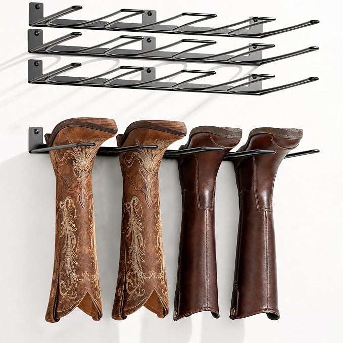 ORLESS Wader Hangers 8-Pair Boot Rack Garage Storage, Cowboy Boot Holder, Metal Wire Organizer for Entryway