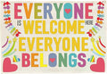 Welcome Party Banner Decor Accessories-Rectangular Canvas Banner Poster Wall Sign-Entryway Outdoor Garden Front Door Flag-Birthday Anniversary Wedding Christmas Gift-Everyone is Welcome Here