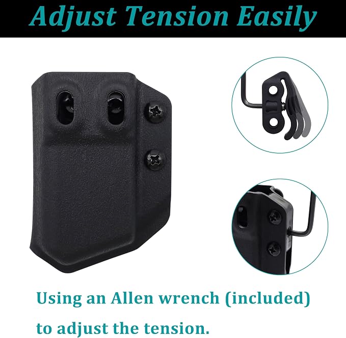 Universal Mag Carrier IWB/OWB Magazine Holster Fits for 9mm/.40 Double Stack, Right & Left Hand 2Pack