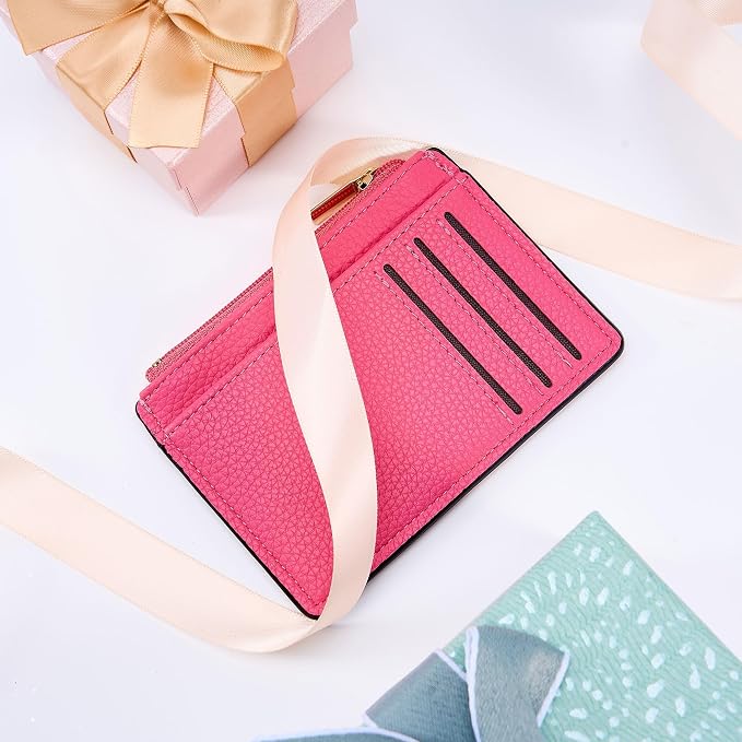 Tipmile Womens Credit Card Holder Wallet, Small Slim RFID Blocking Sleeve | Mini Tiny Cute ID Case, Minimalist Zipper Pocket Wallet, Thin Coin Purse, Mothers Gift