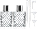 YU FENG 2 Pack Perfume Spray Bottles, 100ml/3.4oz Refillable Glass Atomizer | Diamond Pattern Clear Glass Bottle, Fine Mist Spray, Empty Cologne Container, Essential Oil & Travel Perfume Atomizer