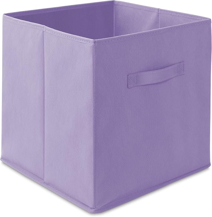 Casafield Set of 6 Collapsible Fabric Cube Storage Bins, Lavender - 13" Foldable Cloth Baskets for Shelves, Cubby Organizers & More